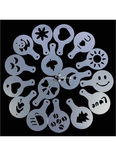 Kávé és Cappuccino díszítő sablonkészlet