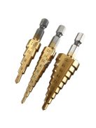 Lépcsős fúró, lépcsős fúró készlet, lépcsős lyukfúró (3 db)