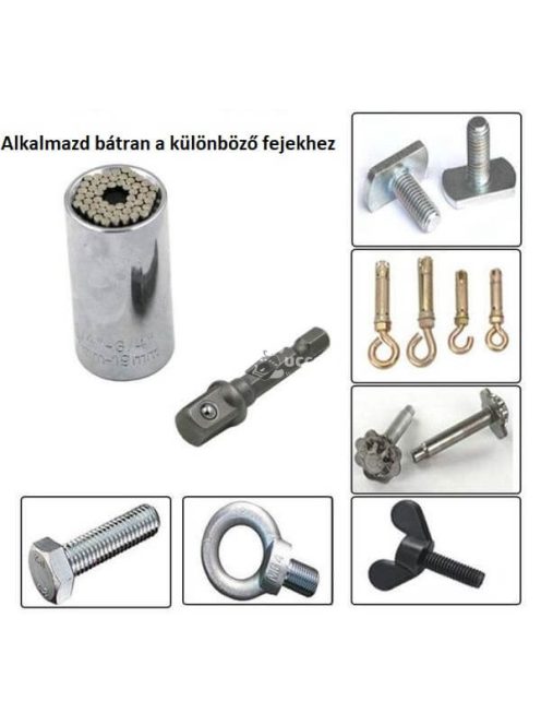 Dugókulcs, csőkulcs minden csavarfejhez (univerzális)