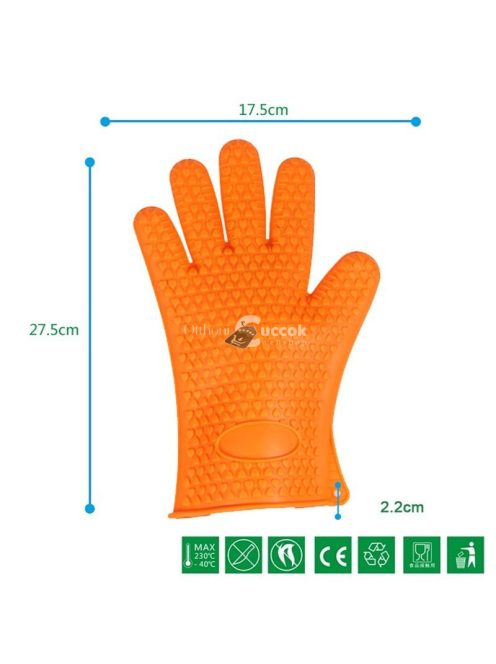 Sütőkesztyű, hőálló konyhai edényfogó szilikon kesztyű, 1 darab