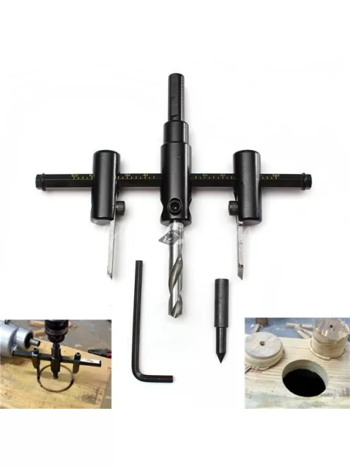 Állítható körkivágó készlet fa- és fémmegmunkáláshoz