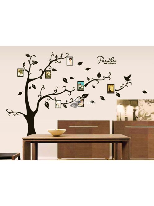 Fényképkeretes fa falmatrica dekoráció, faltetoválás falra