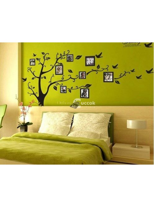 Fényképkeretes fa falmatrica dekoráció, faltetoválás falra