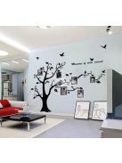 Fényképkeretes fa falmatrica dekoráció, faltetoválás falra