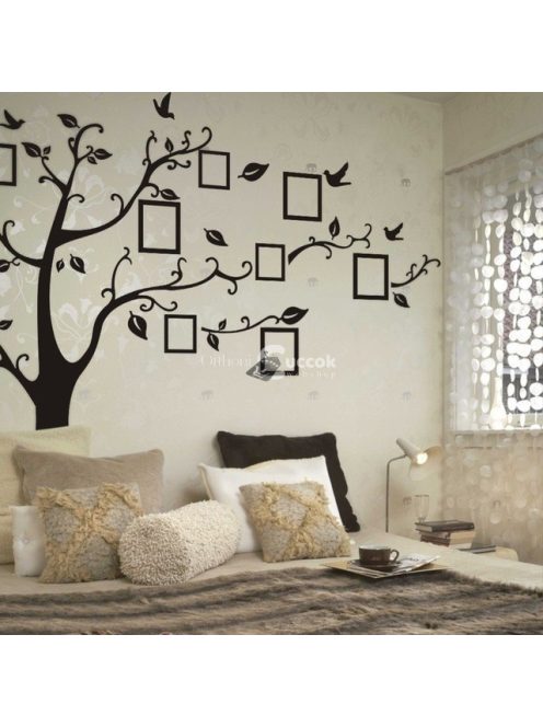 Fényképkeretes fa falmatrica dekoráció, faltetoválás falra