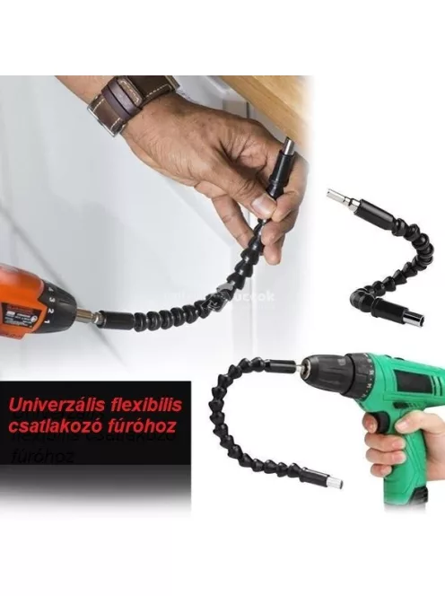 Flexibilis fúrószár csatlakozó fúróhoz és csavarhúzóhoz - Rugalmas szerszámtoldó adapter nehezen elérhető helyekhez