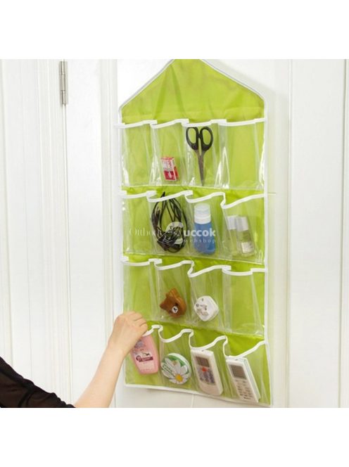 Felakasztható szekrény rendező 16 zsebbel, zsebes tároló rendszerezéshez