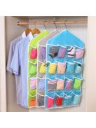 Felakasztható szekrény rendező 16 zsebbel, zsebes tároló rendszerezéshez