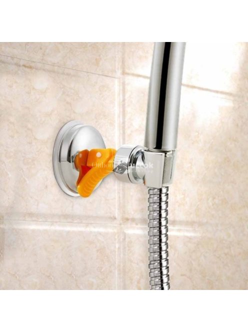 Forgatható krómozott zuhanyfej és zuhanyrózsa tartó fürdőszobai használatra