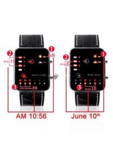   Digitális LED karóra bináris kijelzővel, modern stílusú időmérő eszköz