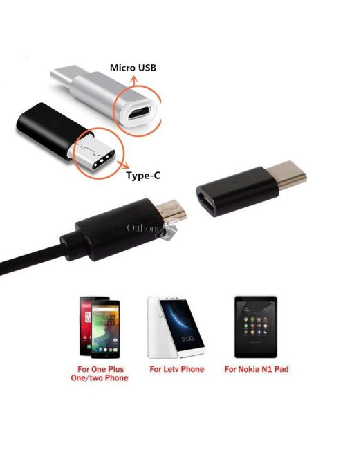 Micro USB - USB C átalakító, konverter okostelefonokhoz és táblagépekhez kompatibilis adapter