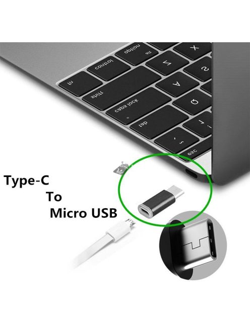 Micro USB - USB C átalakító, konverter okostelefonokhoz és táblagépekhez kompatibilis adapter