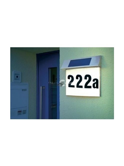 Napelemes LED világító házszámtábla kültéri használatra