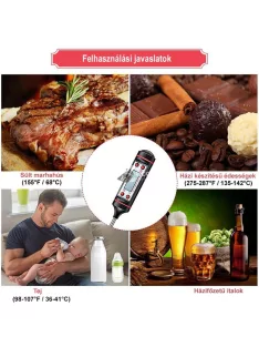   Digitális Maghőmérő és Konyhai Ételhőmérő Pontos Főzési Hőmérséklet Mérő Eszköz