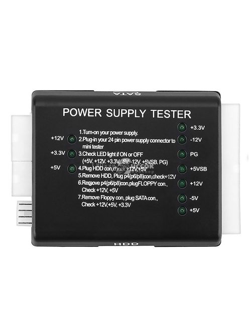 Tápegység Teszt Teszter HDD SATA ATX 20/24 PIN Számítógép Diagnosztikai Eszköz
