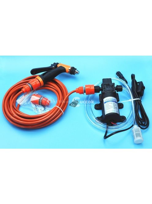 12V Szivargyújtós Hordozható Autós Szivattyú Szórófejjel és Slaggal / Nagynyomású Mosó Autóápoláshoz
