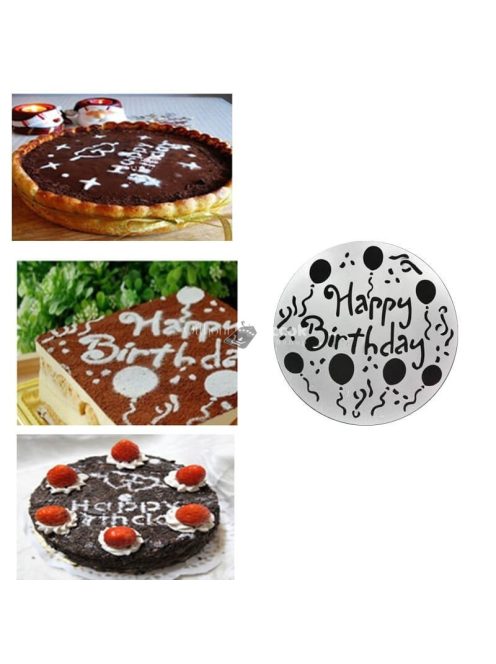 Tortadíszítő kellék - Többször használható tortadíszítő sablon készlet (4 különböző minta)
