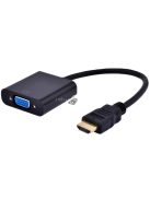 HDMI VGA átalakító kábel, HDMI VGA adapter, számítógép és monitor csatlakoztatásához