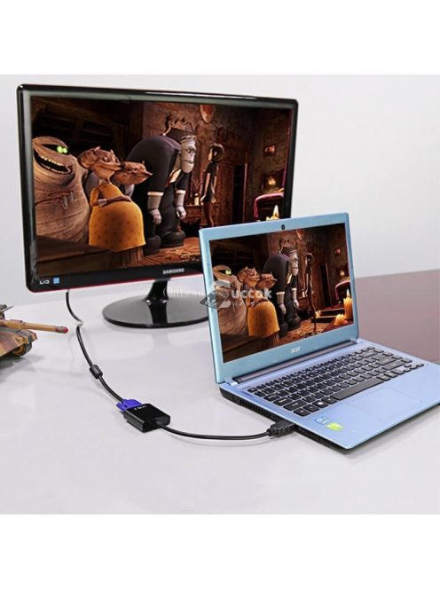 HDMI VGA átalakító kábel, HDMI VGA adapter, számítógép és monitor csatlakoztatásához