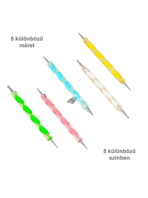 Körömdíszítő toll készlet, 5 db-os precíziós körömművészeti eszközkészlet
