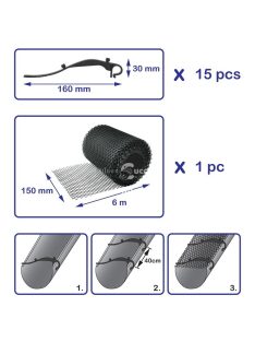   Ereszcsatorna háló, esőcsatorna lombfogó háló levelek és törmelék ellen