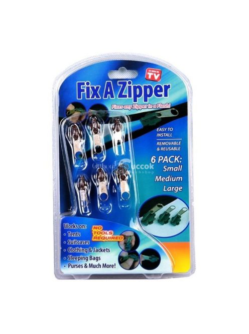 Instant Cipzár Készlet, 6 db Cipzár Húzóval, Gyors és Egyszerű Javításhoz