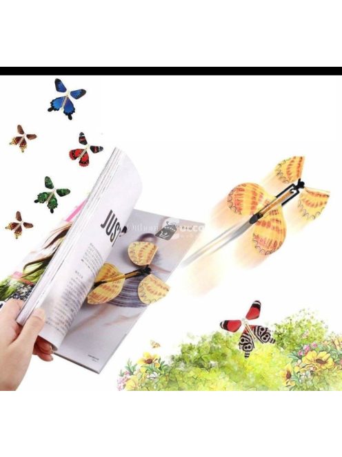 Felröppenő pillangó, meglepetés ajándék, dekorációs kiegészítő csomag, 5 db