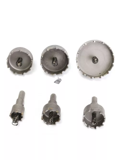 Körkivágó fémhez, lyukfűrész készlet, 6 db-os, precíziós fémvágó szerszámkészlet