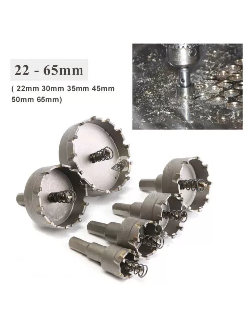 Körkivágó fémhez, lyukfűrész készlet, 6 db-os, precíziós fémvágó szerszámkészlet