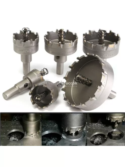 Körkivágó fémhez, lyukfűrész készlet, 6 db-os, precíziós fémvágó szerszámkészlet