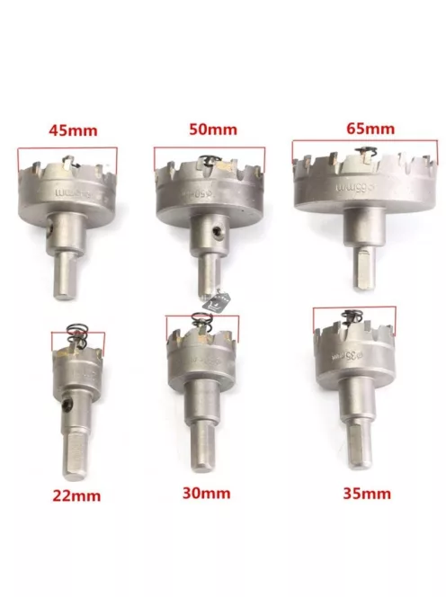 Körkivágó fémhez, lyukfűrész készlet, 6 db-os, precíziós fémvágó szerszámkészlet
