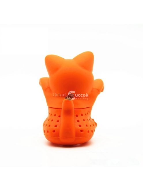 Szilikon teatojás és teafilter cicás dizájnnal tealevelek áztatásához