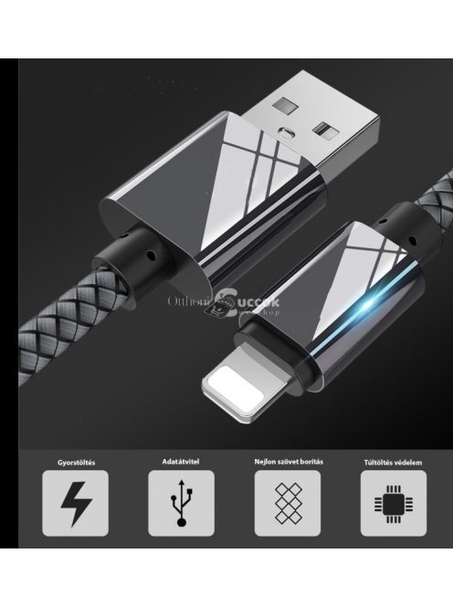 Extra strapabíró 1 méteres Lightning iPhone gyorstöltő és USB adatkábel gyors adatátvitelhez