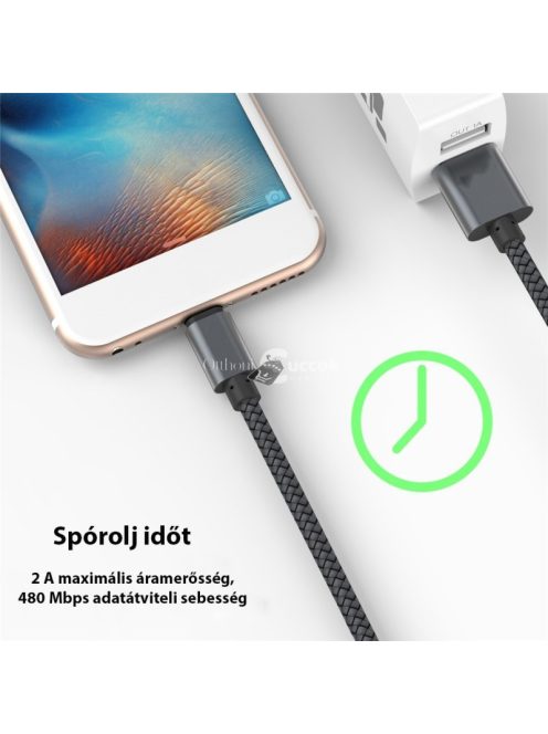 Extra strapabíró 1 méteres Lightning iPhone gyorstöltő és USB adatkábel gyors adatátvitelhez