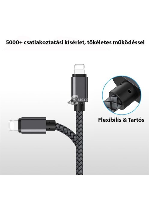 Extra strapabíró 1 méteres Lightning iPhone gyorstöltő és USB adatkábel gyors adatátvitelhez
