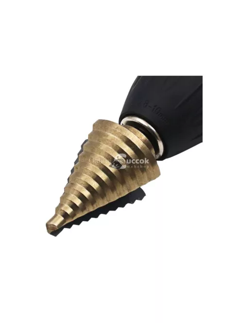 5 db-os lépcsős fúró készlet fém és fa anyagokhoz