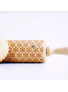   Karácsonyi mintás sodrófa - díszítő nyújtófa kekszekhez és süteményekhez