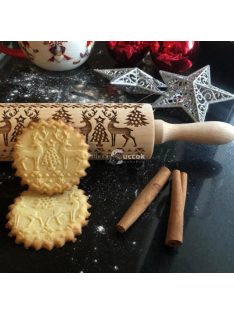   Karácsonyi mintás sodrófa - díszítő nyújtófa kekszekhez és süteményekhez