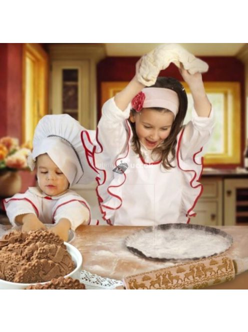 Karácsonyi mintás sodrófa - díszítő nyújtófa kekszekhez és süteményekhez