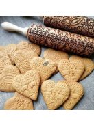 Karácsonyi mintás sodrófa - díszítő nyújtófa kekszekhez és süteményekhez