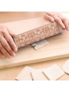 Karácsonyi mintás sodrófa - díszítő nyújtófa kekszekhez és süteményekhez