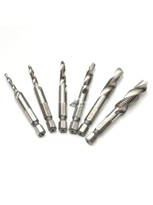 Menetfúró és csigafúró készlet (6 db) – Precíziós fémmegmunkáláshoz