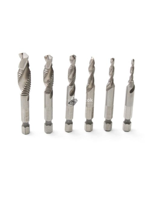 Menetfúró és csigafúró készlet (6 db) – Precíziós fémmegmunkáláshoz