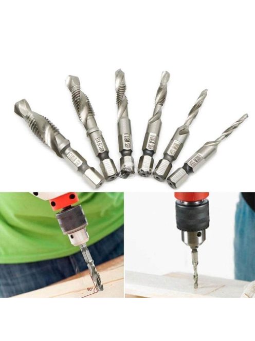 Menetfúró és csigafúró készlet (6 db) – Precíziós fémmegmunkáláshoz