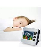 Multifunkciós LCD kijelzős időjárás állomás és digitális asztali óra pontos idő- és hőmérséklet kijelzéssel
