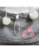 Macskahordozó pulóver beépített cicahordozó zsebbel, macskás dizájnnal