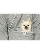 Macskahordozó pulóver beépített cicahordozó zsebbel, macskás dizájnnal