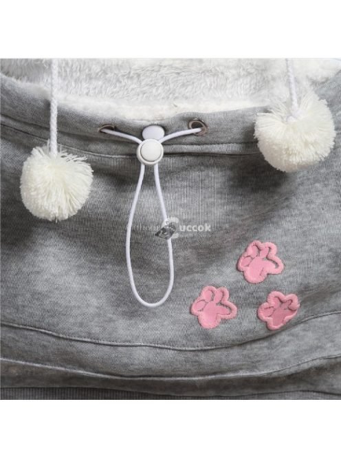 Macskahordozó pulóver beépített cicahordozó zsebbel, macskás dizájnnal