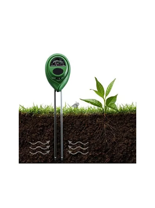 3 az 1-ben talajvizsgáló kertészeti eszköz pH, nedvesség és fény mérésére