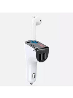   V14 2 az 1-ben autós Bluetooth headset és FM transmitter, 2 USB porttal és TF kártya támogatással, GCH-303